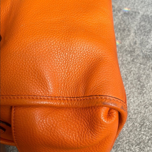Michael Kors Orange Leather Satchel - Picture 8 of 9